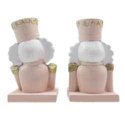 2ks háček na vánoční punčochu Louskáček v růžovém - 7*6*12 cm