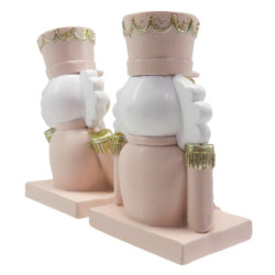 2ks háček na vánoční punčochu Louskáček v růžovém - 7*6*12 cm