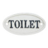 Bílá litinová cedulka Toilet - 10*5 cm