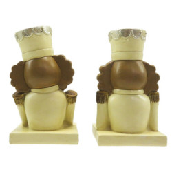 2ks háček na vánoční punčochu Louskáček v béžovém - 7*6*12 cm