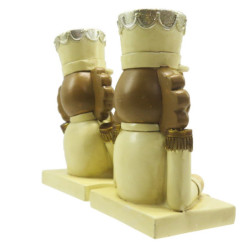 2ks háček na vánoční punčochu Louskáček v béžovém - 7*6*12 cm
