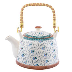 Porcelánová konvička se sítkem kvítka -  18*14*12 cm / 0,7L