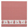 Červené kárované papírové ubrousky s dortíčky Cherry Cupcake - 33*33 cm (20ks)