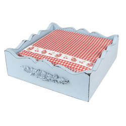 Červené kárované papírové ubrousky s dortíčky Cherry Cupcake - 33*33 cm (20ks)