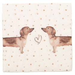 Papírové ubrousky s jezevčíky Dachshund Love - 33*33 cm (20ks)