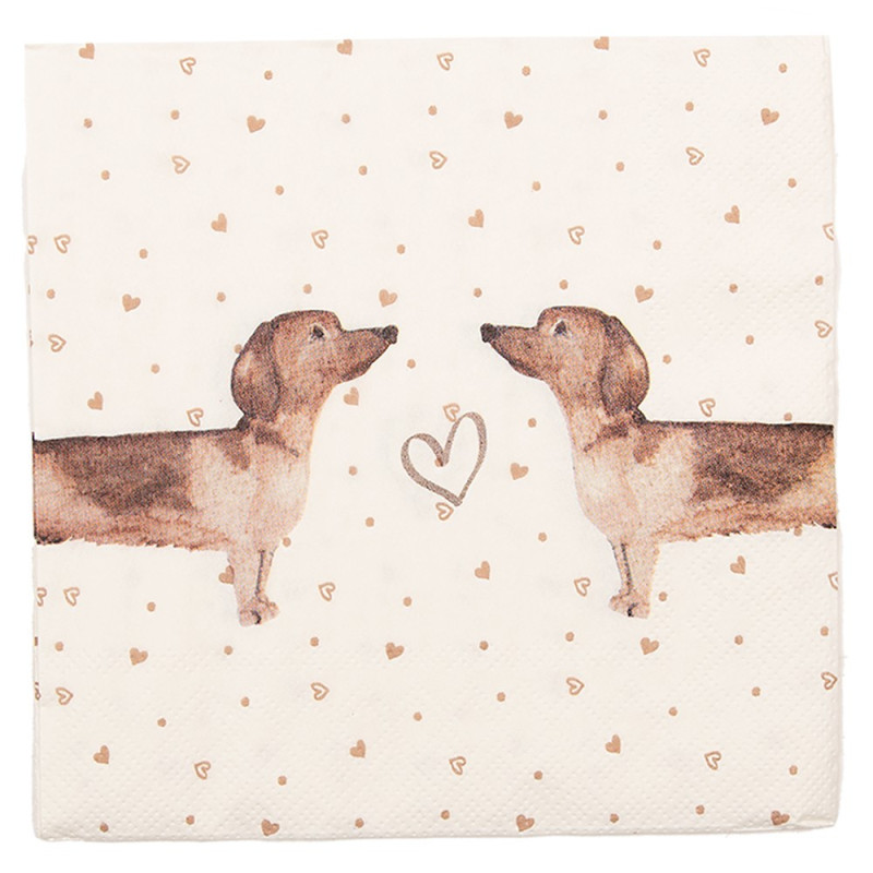 Papírové ubrousky s jezevčíky Dachshund Love - 33*33 cm (20ks)