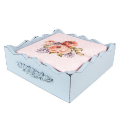 Růžové papírové ubrousky s růžemi Dotty Rose II - 33*33 cm (20ks)