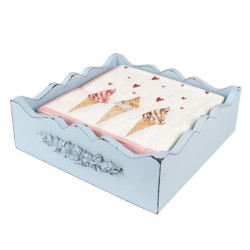 Béžové papírové ubrousky se zmrzlinou Frosty And Sweet  - 33*33 cm (20ks)