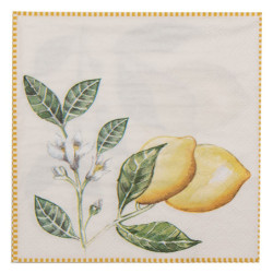 Papírové ubrousky s citróny Lemons & Leafs - 33*33 cm (20ks)