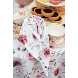 Bílé papírové ubrousky s růžemi Rustic Rose - 33*33 cm (20ks)