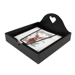 Papírové ubrousky s jelenem a cesmínou Holly Christmas - 33*33 cm (20ks)