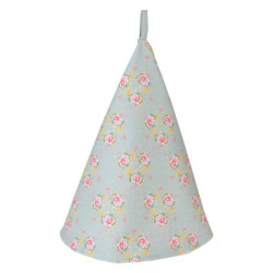 Zelená bavlněná kulatá utěrka s květy Cheerful Birdie - Ø 80 cm