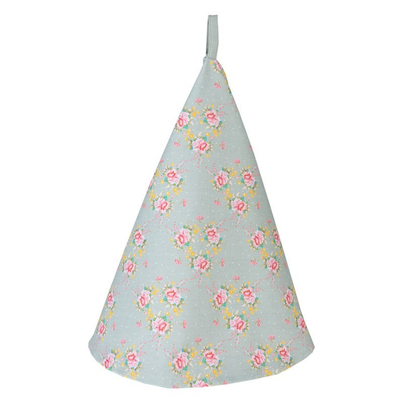 Zelená bavlněná kulatá utěrka s květy Cheerful Birdie - Ø 80 cm