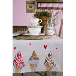 Béžová bavlněná chňapka - rukavice se zmrzlinou Frosty And Sweet  - 18*30 cm