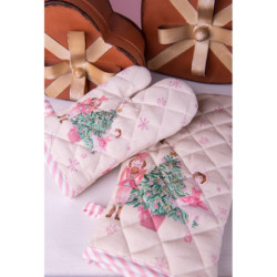 Béžová dětská chňapka - rukavice s Louskáčkem a baletkou Pastel Nutcracker - 12*21 cm