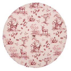 Béžová bavlněná kulatá utěrka Pretty Forest - Ø 80 cm