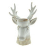 Béžový porcelánový svícen na čajovou svíčku Jelen Chrie - 15*12*21 cm