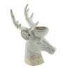 Béžový porcelánový svícen na čajovou svíčku Jelen Chrie - 15*12*21 cm