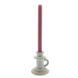 Béžový porcelánový svícen na úzkou svíčku Chrie - Ø 9*10 cm