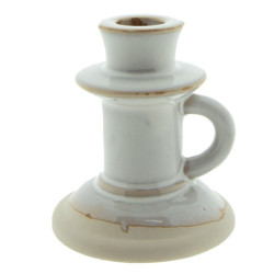 Béžový porcelánový svícen na úzkou svíčku Chrie - Ø 9*10 cm