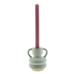 Béžový porcelánový svícen na úzkou svíčku Chrie - Ø 11*11 cm