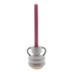 Béžový porcelánový svícen na úzkou svíčku Chrie - Ø 9*9 cm