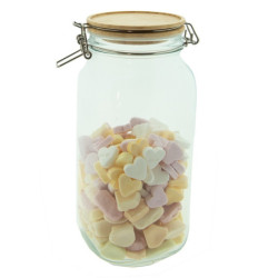 Skleněná dóza s bambusovým víkem - Ø11*25 cm / 2.1l