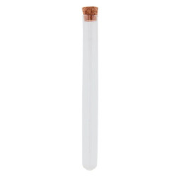 Skleněná dóza/ zkumavka s korkovým víčkem - Ø 2*19 cm / 40 ml