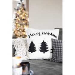 Bílý povlak na polštář se stromky Black&White X-Mas - 45*45 cm