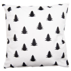 Bílý povlak na polštář se stromky Black&White X-Mas - 45*45 cm
