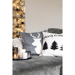 Bílý povlak na polštář se stromky Black&White X-Mas - 45*45 cm