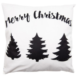 Bílý povlak na polštář se stromky Black&White X-Mas - 45*45 cm