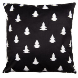 Černý povlak na polštář se stromky Black&White X-Mas - 45*45 cm