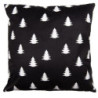 Černý povlak na polštář se stromky Black&White X-Mas - 45*45 cm