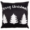 Černý povlak na polštář se stromky Black&White X-Mas - 45*45 cm