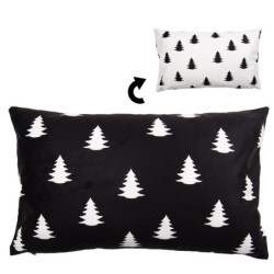 Bílý povlak na polštář se stromky Black&White X-Mas - 30*50 cm