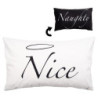 Bílo-černý povlak na polštář Naughty a Nice z Black&White X-Mas - 30*50 cm