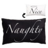 Bílo-černý povlak na polštář Naughty a Nice z Black&White X-Mas - 30*50 cm