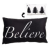 Bílo-černý povlak na polštář se stromky Believe Black&White X-Mas - 30*50 cm
