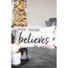 Bílo-černý povlak na polštář s nápisem Believes in Santa Black&White X-Mas - 30*50 cm