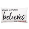 Bílo-černý povlak na polštář s nápisem Believes in Santa Black&White X-Mas - 30*50 cm