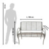 Modro-šedá kovová zahradní lavice - 106*56*92 cm
