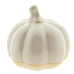 Béžová  porcelánová dekorace dýně Chrie L - Ø 11*10 cm