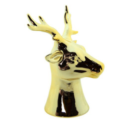 Zlatá porcelánová dekorace Jelen S  - 7*6*12 cm