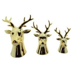 Zlatá porcelánová dekorace Jelen S  - 7*6*12 cm