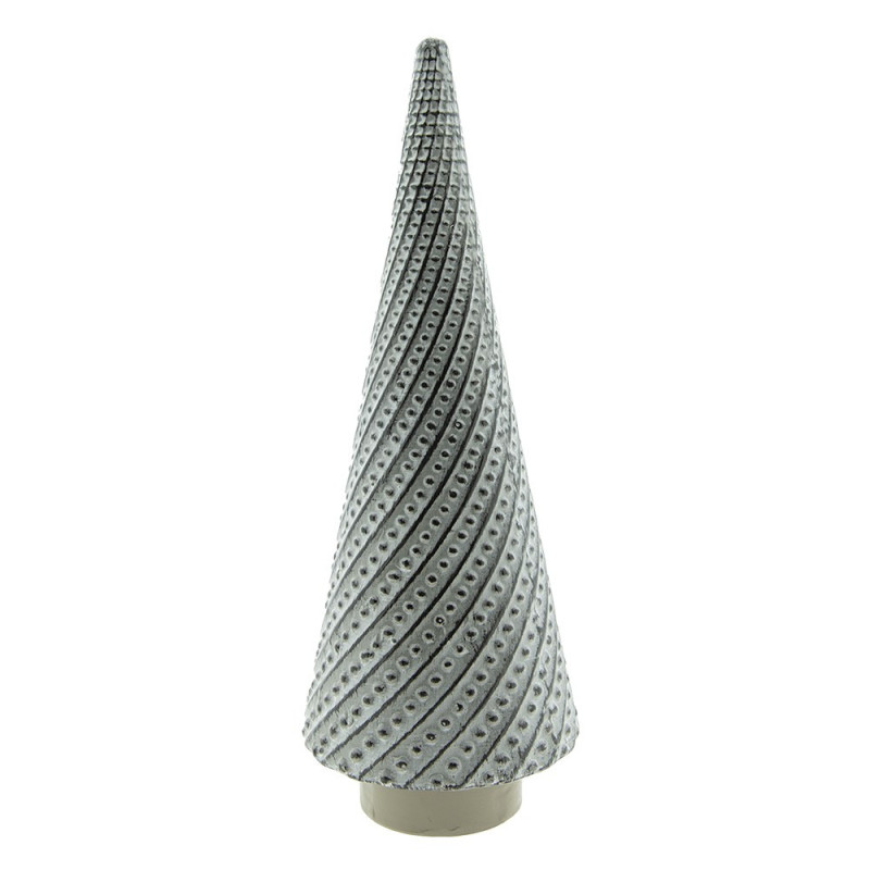 Šedý porcelánový dekorační vánoční stromek M - Ø 10*27 cm