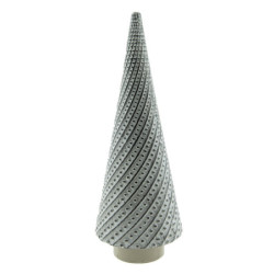 Šedý porcelánový dekorační vánoční stromek S - Ø 8*22 cm