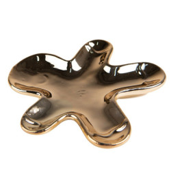 Zlatý porcelánový dekorativní talířek Perníček - 13*12*1 cm