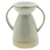 Béžový porcelánový svícen na úzkou svíčku Chrie - 12*8*13 cm