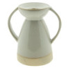 Béžový porcelánový svícen na úzkou svíčku Chrie - 9*7*9 cm
